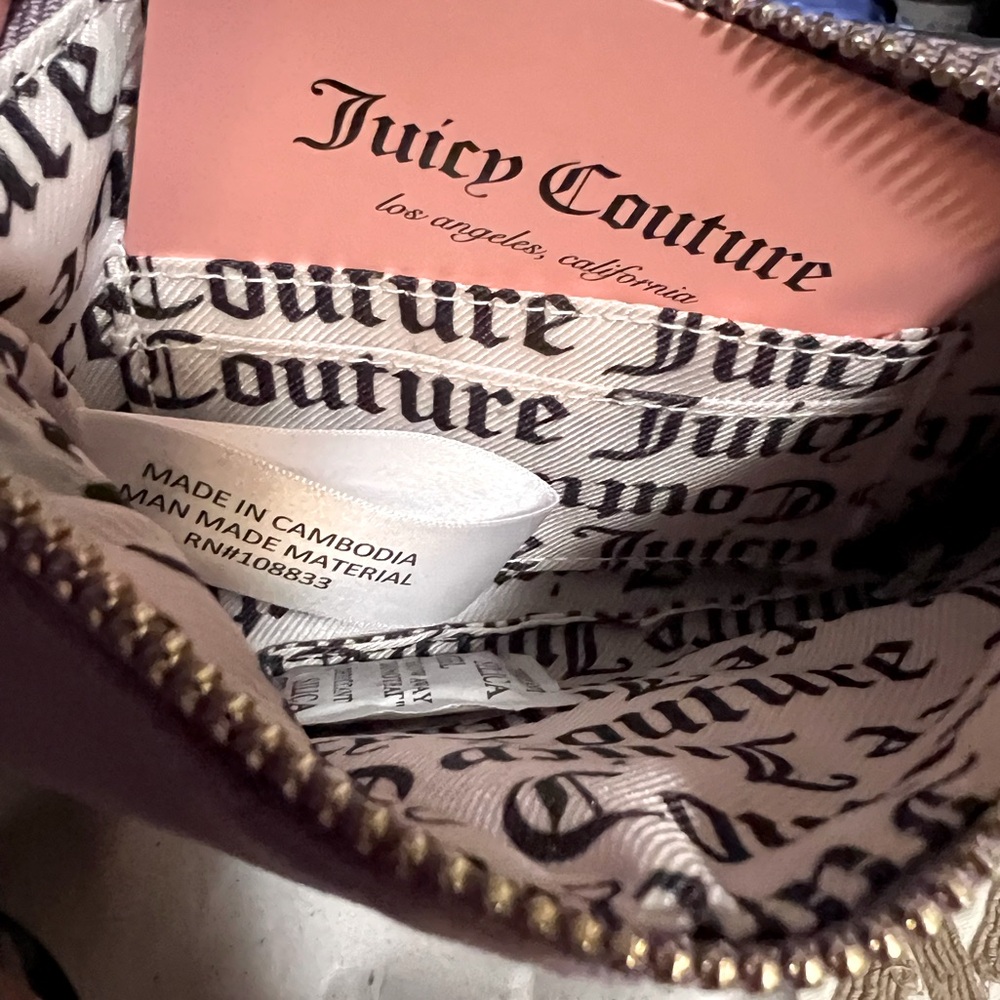 Juicy Couture Los Angeles NWT Dusty Violet Velour Wristlet & Coin Purse - Picture 6 of 9